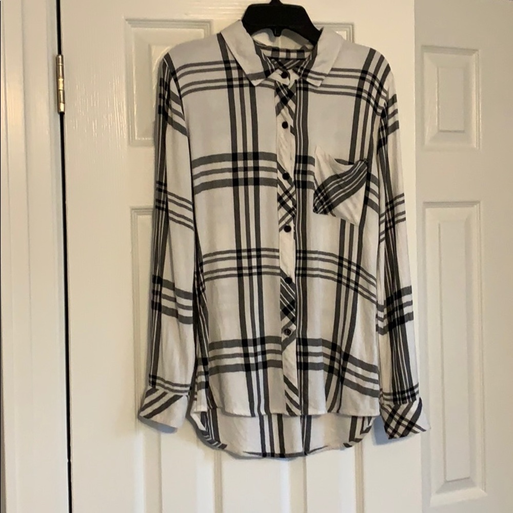 Rails Size Xs Black And White Button Down Shirt - image 1
